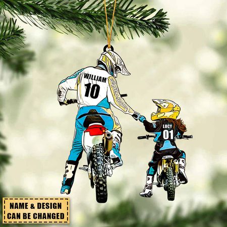 Ornamento di motocross personalizzato con nome, numero e aspetto personalizzati