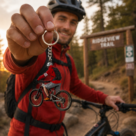 Portachiavi Personalizzato Mountain Biking Boy-Regalo per Biker