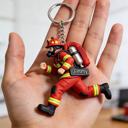 Portachiavi personalizzato con nome per pompiere