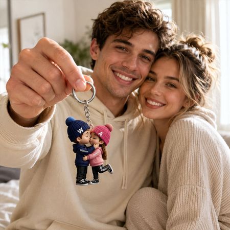 Portachiavi acrilico personalizzato coppia di baci