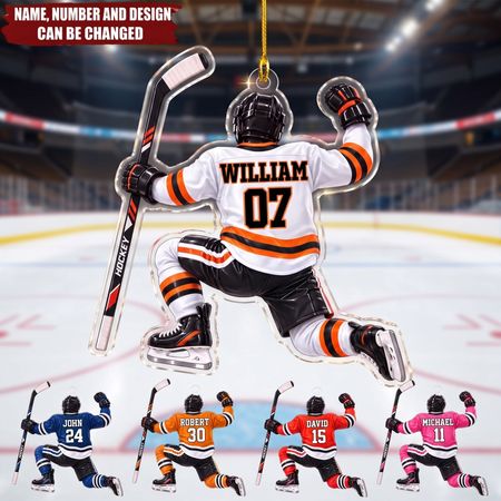 Forever Hockey-Ornamento personalizzato acrilico forma personalizzata