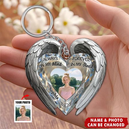 Sempre sulla mia mente per sempre nel mio cuore-Portachiavi acrilico personalizzato