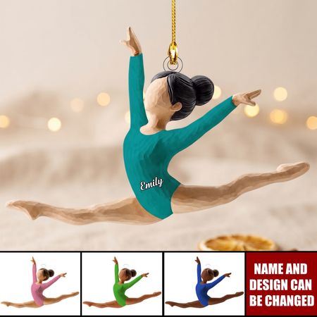 Ornamento di Natale di ginnastica personalizzato, Custodi della ballerina su misura della ragazza di balletto, ornamento acrilico di natale della ginnasta, regalo della squadra di sport 2026