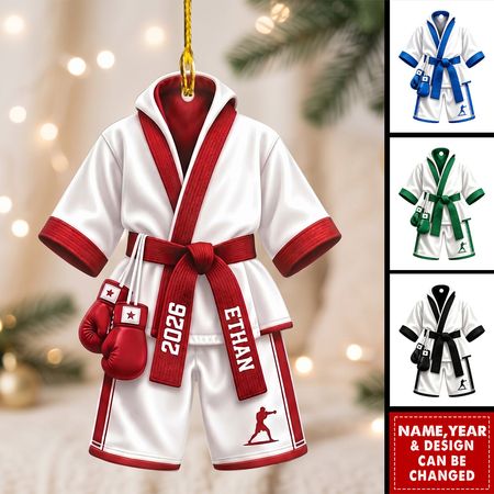 Abita da boxe personalizzata Ornamento dell'albero di Natale: Nome personalizzato Boxer Holiday Xmas Decor
