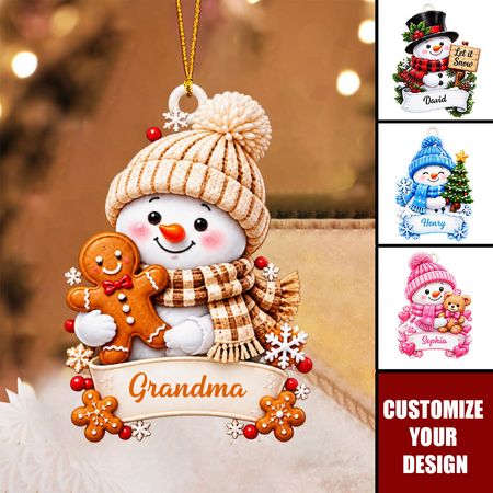 Ornamento di Natale acrilico personalizzato pupazzo di neve-Custodi per le vacanze in famiglia