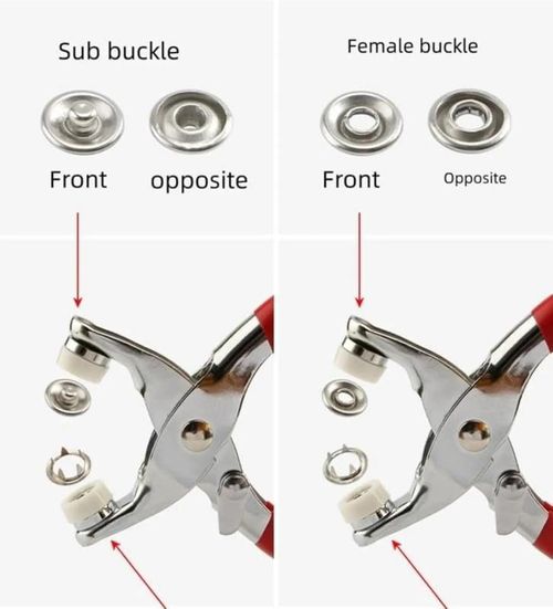 Hollow Prong Snap Buttons Set with Setting Pliers, DIY Sewing Press Studs
