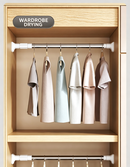 Adjustable No-Drill Tension Rod | Multi-Purpose Clothes & Curtain Rod, No Nails, Wall Safe