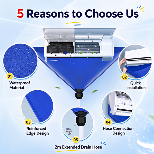 DIY AC Cleaning Kit with Waterproof Catch Bag & Drain Hose