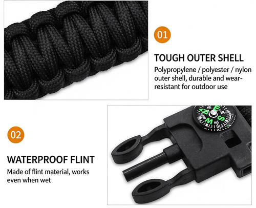 5-in-1 Multifunctional Outdoor Paracord Survival Bracelet