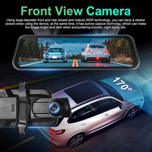 Wireless Android Auto, Bluetooth FM Transmitter Dash Cam, No Installation Required