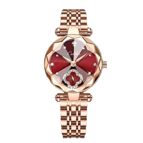 Women's Fashion Luxury Waterproof Quartz Watch, Gold Steel Band