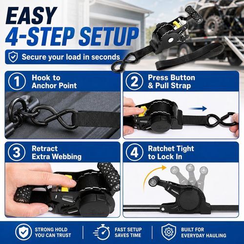 Automatic Ret ratchet Tie Down Straps