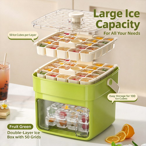 Double Layer Press Ice Cube Maker