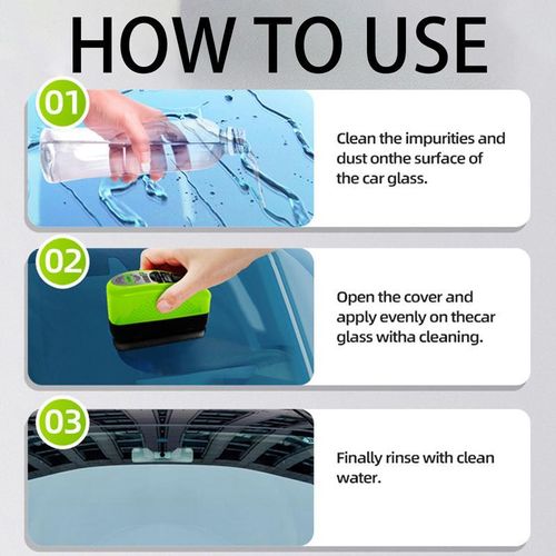 3Pcs Car Glass Oil Film Remover Brush, Windscreen Cleaner