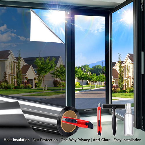 Static Heat Insulation Privacy Window Film（5 meters long, 0.9 meters wide）