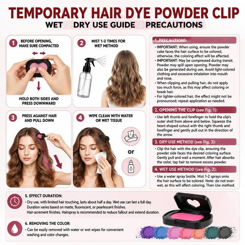 Temporary Hair Chalk Set With Applicator, Washable Hair Color