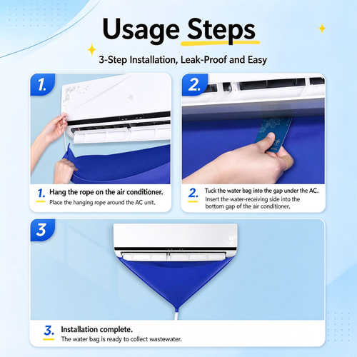 DIY AC Cleaning Kit with Waterproof Catch Bag & Drain Hose