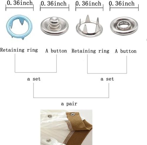 Hollow Prong Snap Buttons Set with Setting Pliers, DIY Sewing Press Studs