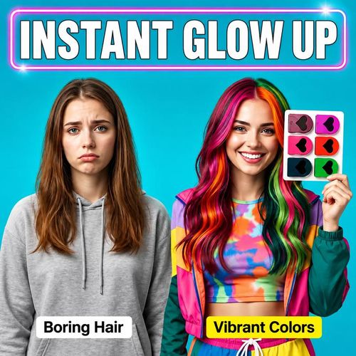 Temporary Hair Chalk Set With Applicator, Washable Hair Color