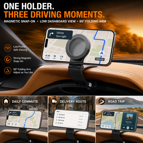 🔥 HOT SALE 🔥 COD! 95° Foldable Magnetic Dashboard Phone Holder | Nairobi Inventory | Ships in 48 Hours | 7-Day Returns & Exchanges. Cash-on-Delivery orders are dispatched from our Nairobi warehouse. Delivery takes 1–3 business days.