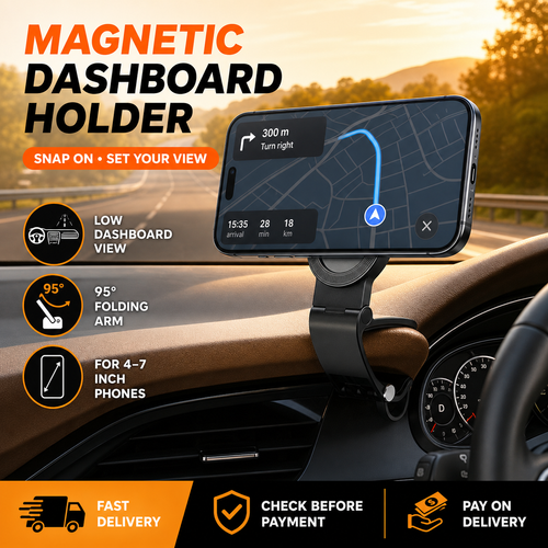 🔥 HOT SALE 🔥 COD! 95° Foldable Magnetic Dashboard Phone Holder | Nairobi Inventory | Ships in 48 Hours | 7-Day Returns & Exchanges. Cash-on-Delivery orders are dispatched from our Nairobi warehouse. Delivery takes 1–3 business days.