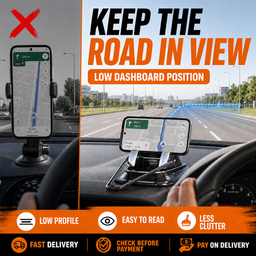 🔥 HOT SALE 🔥 Keep your map steady and your road view clear with a mechanical low-dashboard phone holder.| Nairobi Inventory | Ships in 48 Hours | 7-Day No-Questions-Asked Returns and Exchanges. Cash-on-Delivery orders will be shipped from our Nairobi warehouse within 48 hours. Delivery takes 1–3 business days.