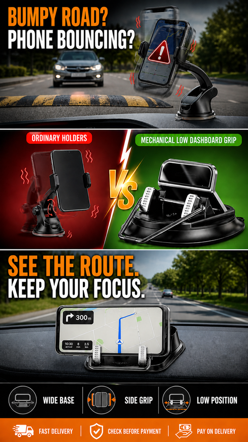 🔥 HOT SALE 🔥 Keep your map steady and your road view clear with a mechanical low-dashboard phone holder.| Nairobi Inventory | Ships in 48 Hours | 7-Day No-Questions-Asked Returns and Exchanges. Cash-on-Delivery orders will be shipped from our Nairobi warehouse within 48 hours. Delivery takes 1–3 business days.