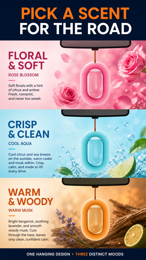 🔥 HOT SALE 🔥 COD! 3-Pack Hanging Car Fragrance Set | Rose Blossom, Cool Aqua & Warm Musk | Nairobi Inventory | Ships in 48 Hours | 7-Day Returns & Exchanges. Cash-on-Delivery orders are dispatched from our Nairobi warehouse. Delivery takes 1–3 business days.