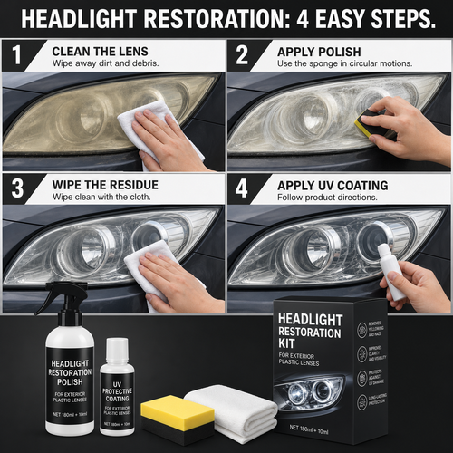 🔥 HOT SALE 🔥 COD! Headlight Restoration Polish | Helps improve cloudy, hazy and lightly yellowed exterior plastic headlights | Nairobi Inventory | Ships in 48 Hours | 7-Day Returns & Exchanges. Cash-on-Delivery orders are shipped from our Nairobi warehouse within 48 hours. Delivery normally takes 1–3 business days.