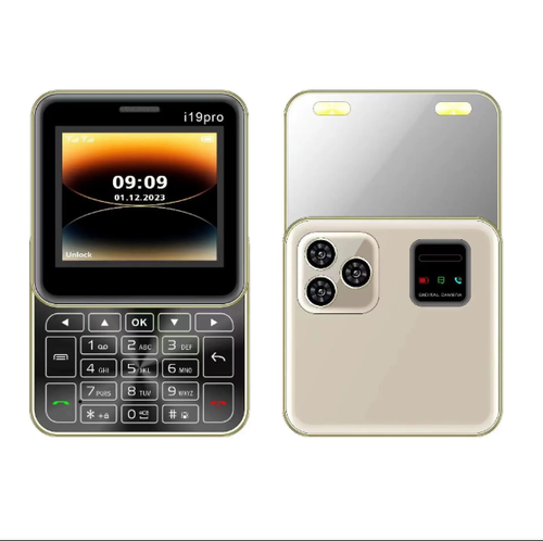 2024 New i19 Professional Square Slide Button Mini Phone 2.4 Inch Dual SIM 2G GSM Camera FM Bluetooth Unlock Small Cell Phone