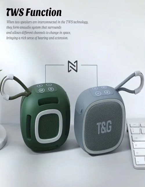 TG659 Portable Speaker Wireless Bluetooth Speakers with 5.3 Stereo FM USB Disk TWS Modes Waterproof for Outdoor Hifi Sound