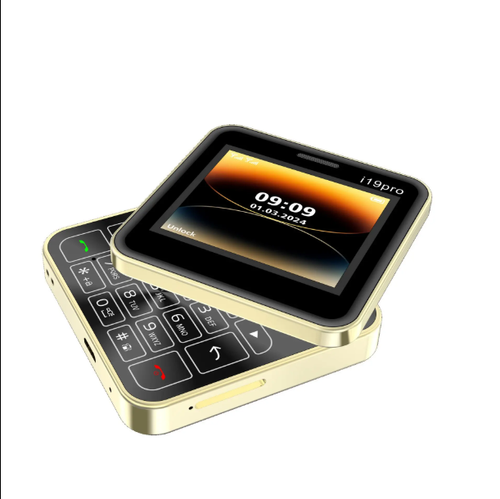 2024 New i19 Professional Square Slide Button Mini Phone 2.4 Inch Dual SIM 2G GSM Camera FM Bluetooth Unlock Small Cell Phone