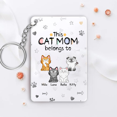 Custom-Personalized Cat Mom Keychain -DIYTREE