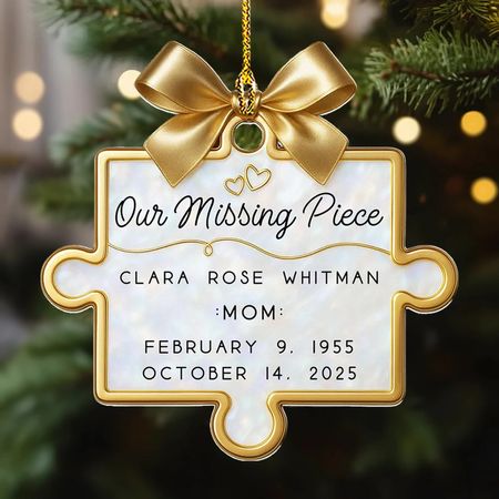 Custom-Personalized Memorial Puzzle Piece Acrylic Ornament - DIYTREE