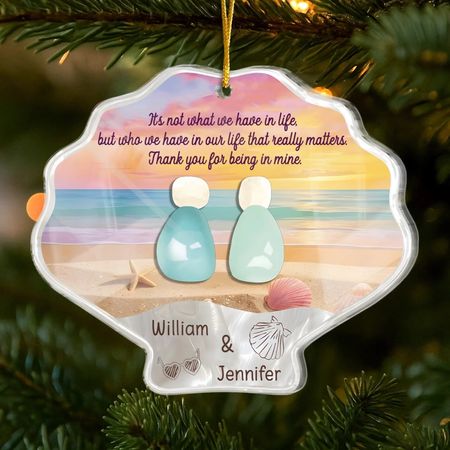 Valentine's DayCustom -Sea Glass Acrylic Ornament - DIYTREE