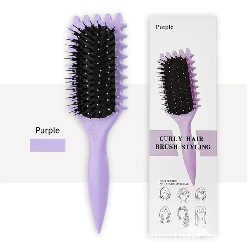 Blue 2-in-1 Hair Styling & Massage Comb - Promotes Blood Circulation, Tames Frizzy Hair, Prevents Static | PP & Wheat Straw Material, Gentle on Hair and Scalp