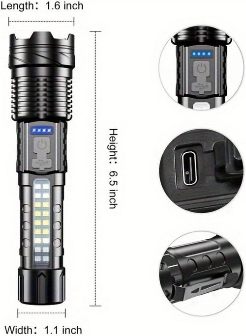 Laser Flashlight High Lumens , Super Bright Led Flashlights with 7 Light Modes,Powerful Handheld Flash Light for Camping Home Emergencies