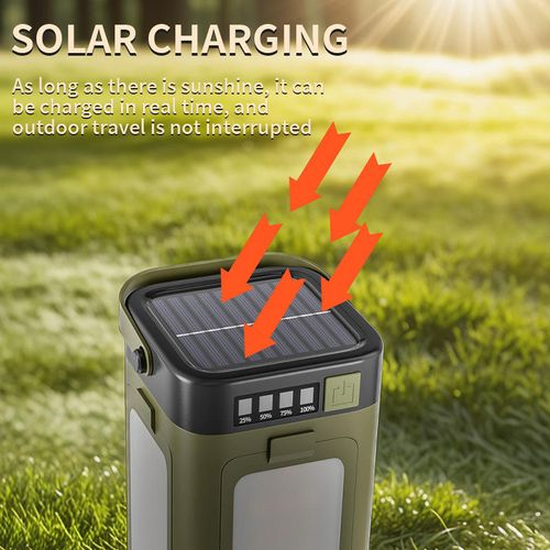TAIKOO Solar Camping Light for Outdoor Hiking and Emergency Camping Light with Power Bank Function and Hook