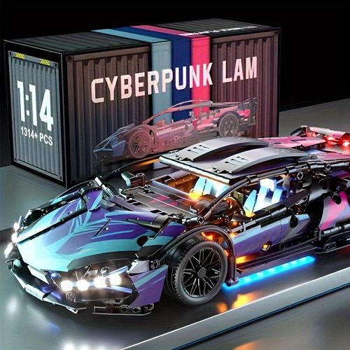 BlocX 1314PCS DIY Sports Car Model Building Block Set Colorful 1:14 Scale RC Car Kit