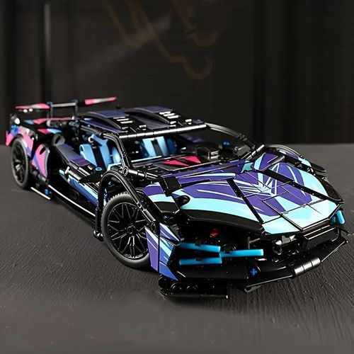 BlocX 1314PCS DIY Sports Car Model Building Block Set Colorful 1:14 Scale RC Car Kit