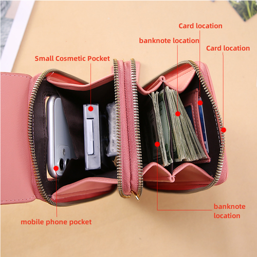 Waterproof Phone Bag for Women Cash Card Holder Crossbody Shoulder