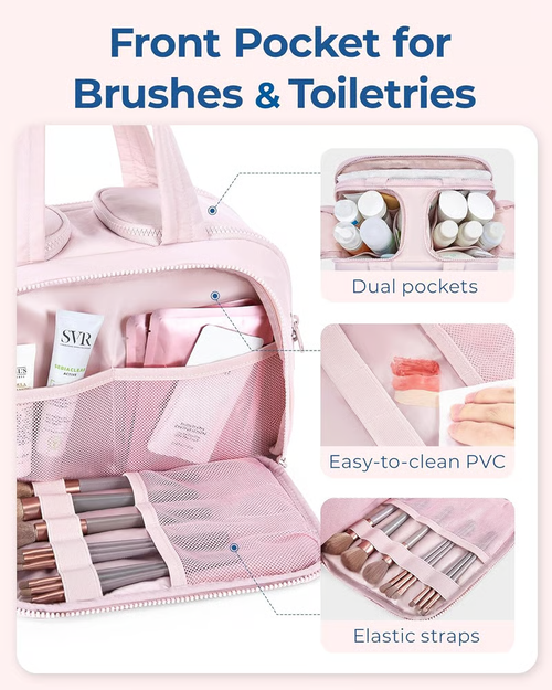 Large Capacity Wide-Open Travel Cosmetic Bag