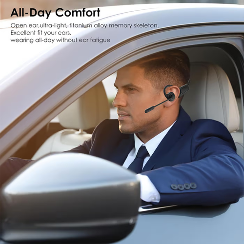 Open Ear Headphones with Mic, Bluetooth Headset with Microphone
