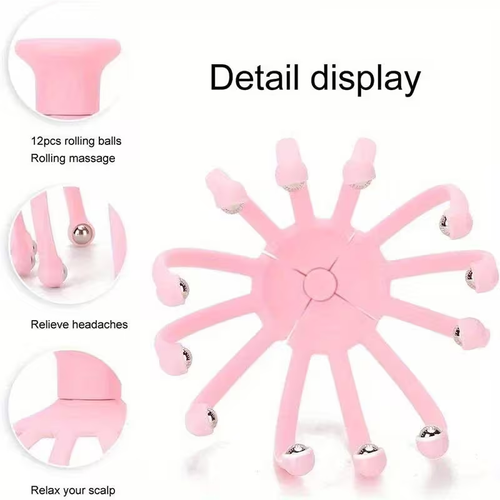 ​12-Claw Octopus Scalp Massager -  Light Blue Resin Head & Neck Relax Tool with Ergonomic Design, Stress, Improved Blood Circulation, Durable Light Blue Claws for Scalp Massage, Scalp Massager, Sleek Design, Smooth Texture