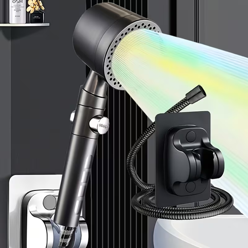 Set Pressure Handheld Shower with Shower Hose 5 Adjustable Water Flow Modes,