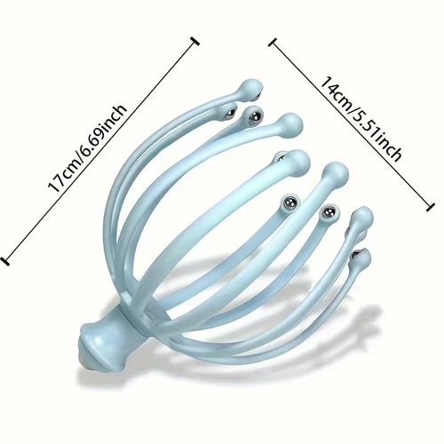 ​12-Claw Octopus Scalp Massager -  Light Blue Resin Head & Neck Relax Tool with Ergonomic Design, Stress, Improved Blood Circulation, Durable Light Blue Claws for Scalp Massage, Scalp Massager, Sleek Design, Smooth Texture