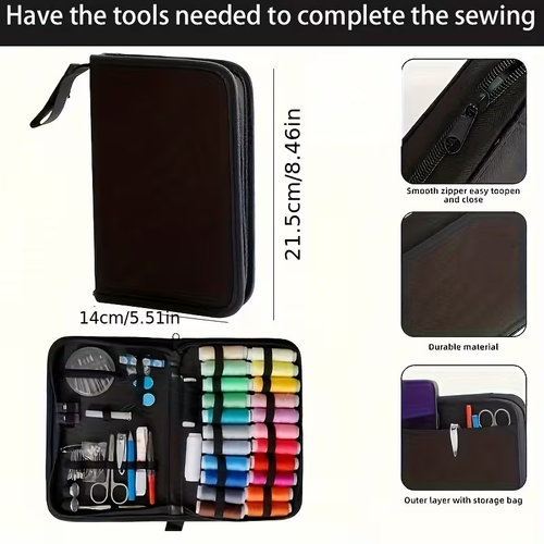 100pcs multi-sew kit with accessories - 24-color thread, needles and thread small repair sewing kit
