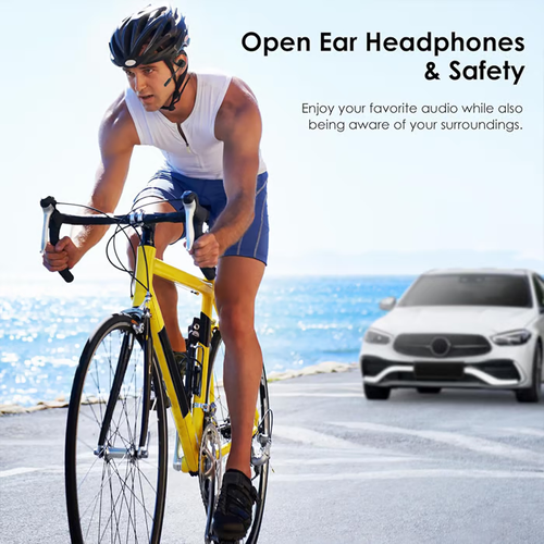 Open Ear Headphones with Mic, Bluetooth Headset with Microphone