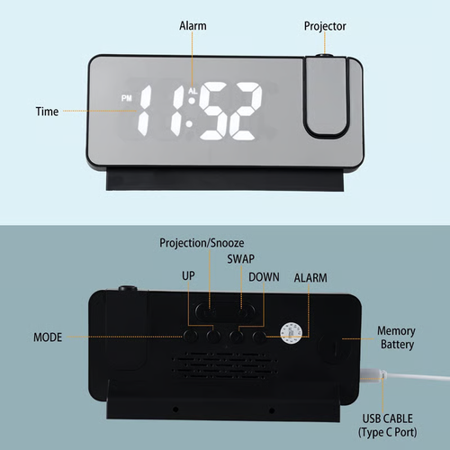 🔥Mirror Projection Alarm Clock