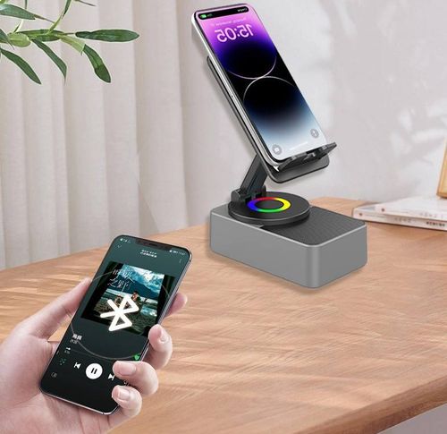 📲Este altifalante Bluetooth 5 em 1 com suporte para telemóvel oferece um som potente e nítido, além de ser dobrável, sendo uma ótima opção de presente.